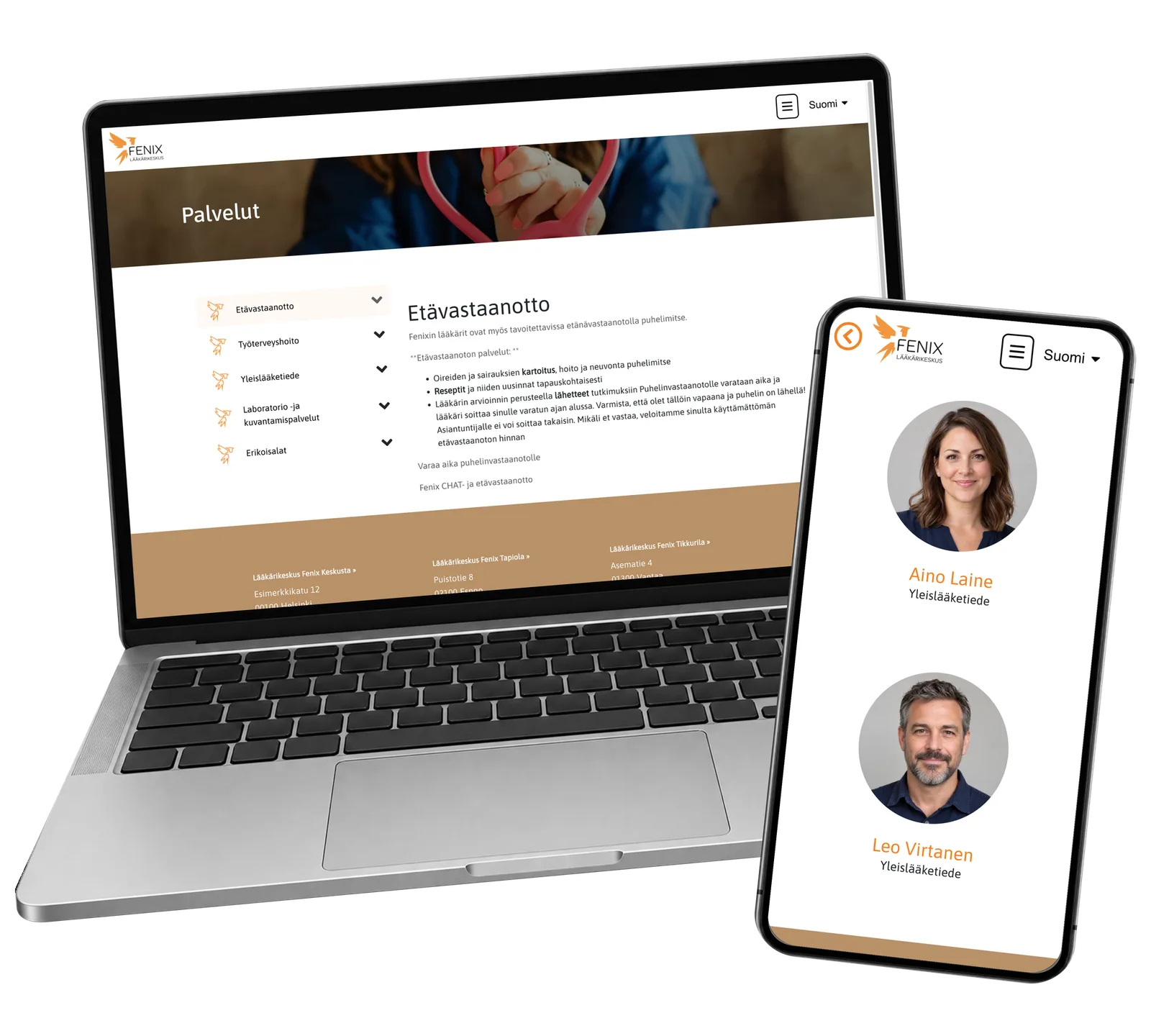 Fenix application: Understand the service before choosing a professional. Real interface with fictional demonstration data.