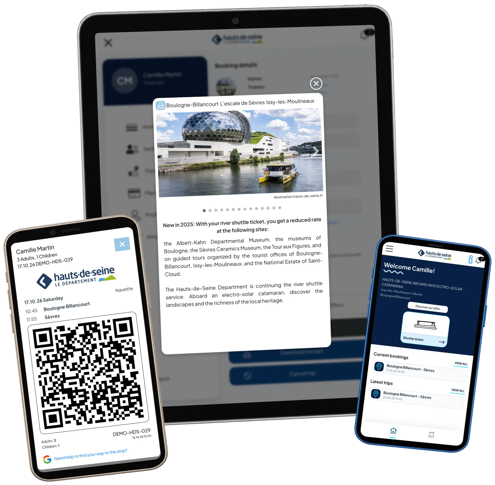 HDS Navette — branded river ticketing